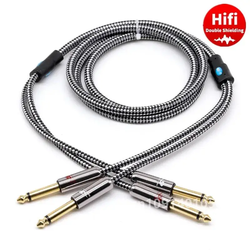 

Dual 1/4 Inch TS Mono 6.35mm to 2x 1/4'' Male Audio Cable for Amplifier Mixer Electric Guitar Synthesizer Keyboard Shielded Cord