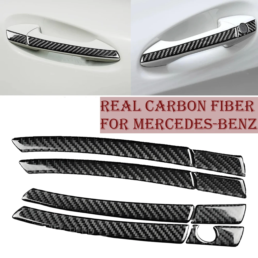 

Carbon Fiber Car Outer Door Handle Protector Cover Sticker Trim For Mercedes-Benz A CLA GLA 2013-2018 Auto Exterior Accessories