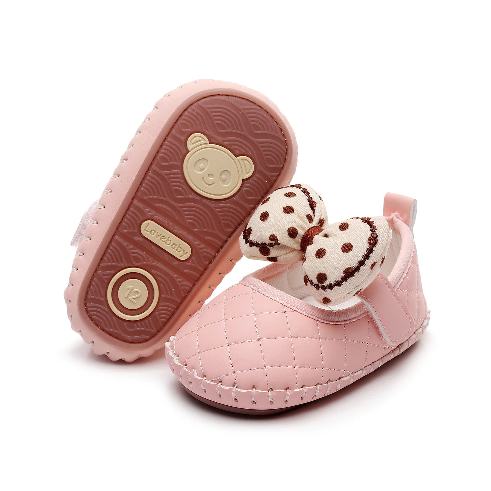 

Туфли принцессы для маленьких девочек, мягкая обувь из искусственной кожи с бантом и нескользящей подошвой, обувь для первых ходунков, обувь для малышей