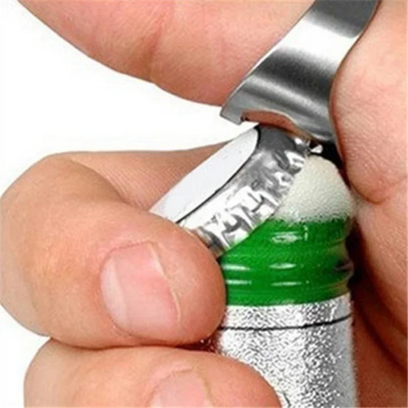 3 Pcs/set Stainless Steel Creative Versatile Cool Finger Ring Bottle Opener Bar Beer Tools(color Random)