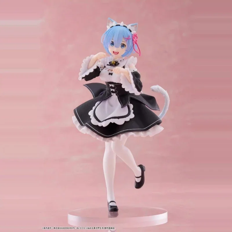 Taito Re:Zero REM Cat Ear Maid 100% Original genuine 18cm PVC Action Figure Anime Figure Model Toys Figure Collection Doll Gift