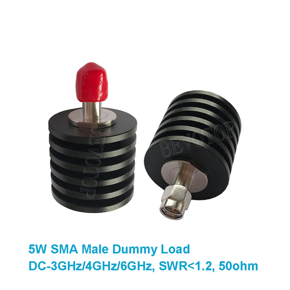 5W DC-3GHz/4GHz/6GHz RF Coaxial Dummy Load 50Ohm SMA Male Terminal Adapter BEVOTOP