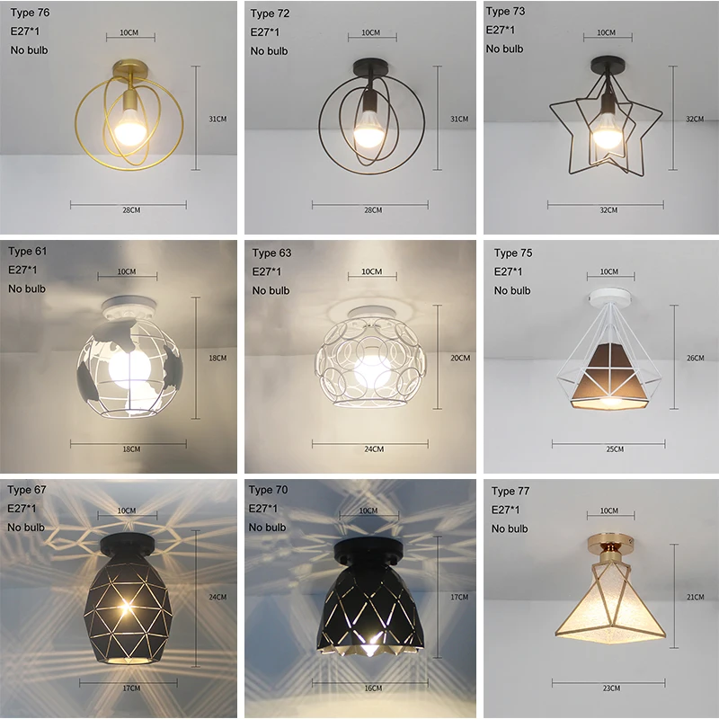 Led Ceiling Lights Modern Ceiling Lamp Vintage Plafondlamp Cage Plafonnier For Living Room Industrial Decor Suspension Luminaire