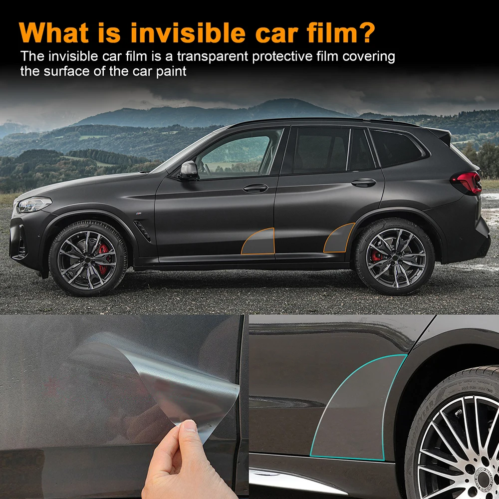 KUNGKIC for BMW X3 M-Sport M G01 2012-2024 Car Door Triangle Protective Film PPF TPU Refit Sticker Transparent 8.5mil Precut