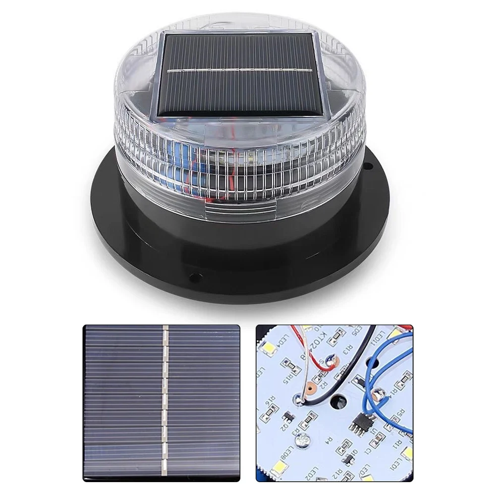 1PCS Solar Powered Magnetic Strobe-Light For Vehicles Waterproof Roadblock-Beacon LED Flash-Warning Signal For Road Parking Lots