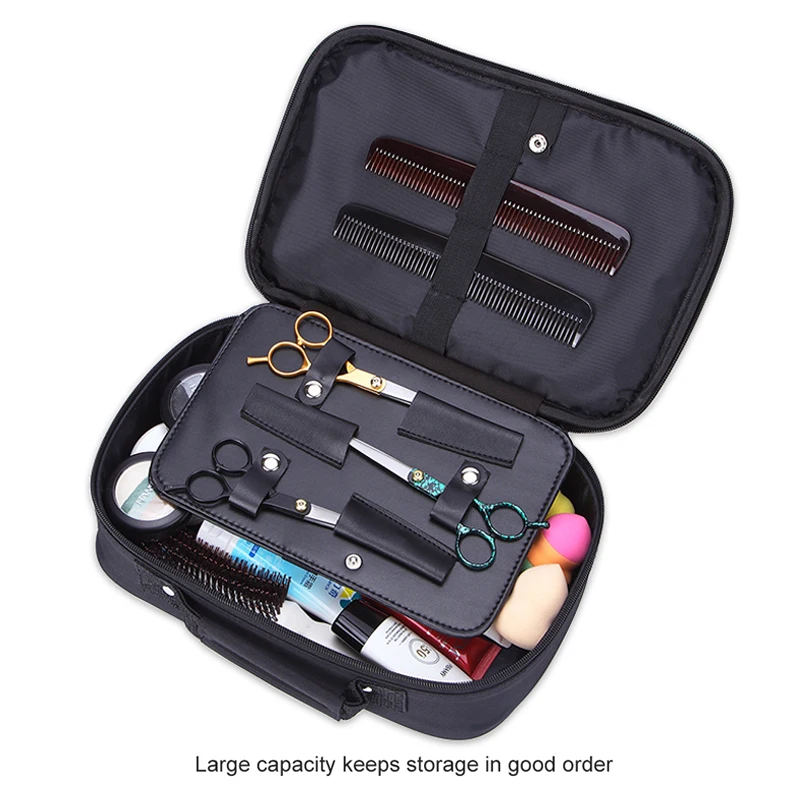 Sac à outils de salon de coiffure professionnel, ciseaux à cheveux, boîte de rangement de grande capacité, outils de coiffure, valise rigide portable, 1PC