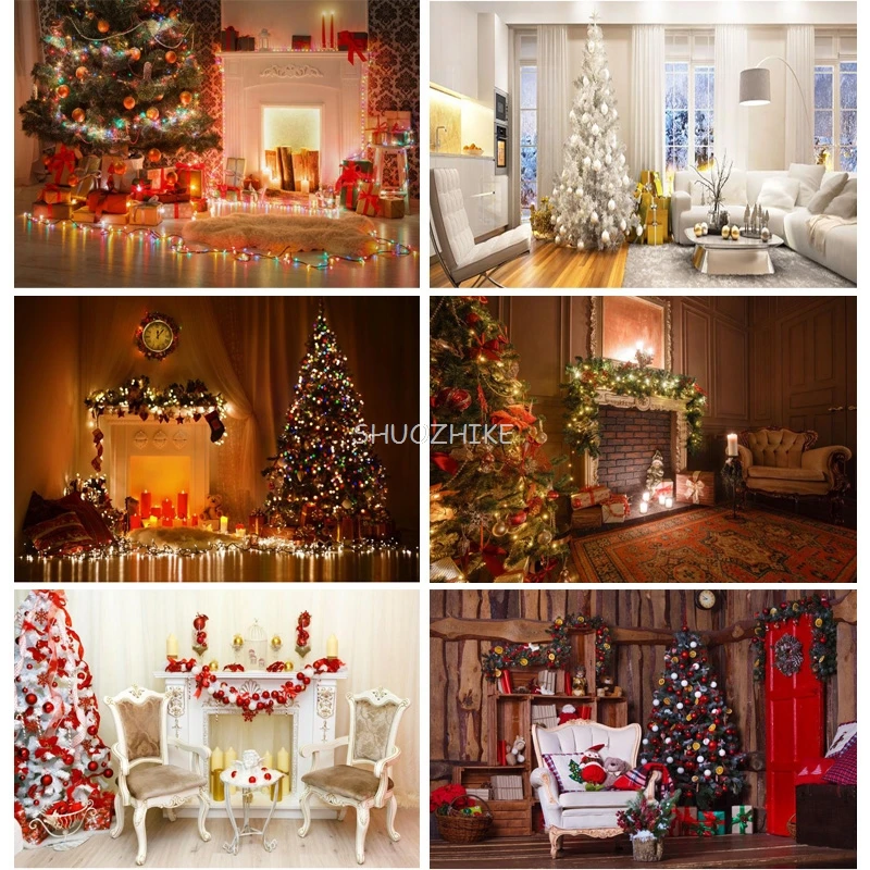 

SHUOZHIKE Art Fabric Christmas Day Photography Backdrops Prop Christmas Tree Festival Theme Photo Studio Background XTSD-12