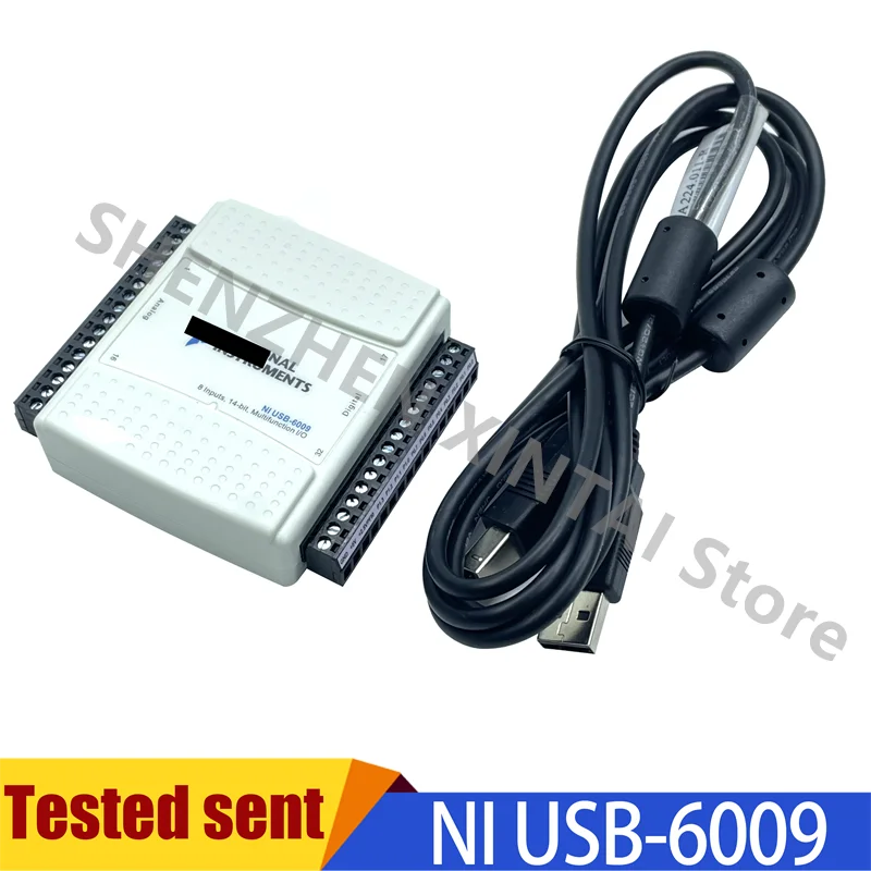 Original Spot NI USB-6009 779026-01 Multifunction DAQ Acquisition Card, 14 bits, 48 kS/s, 8 analog inputs, 2 analog outputs