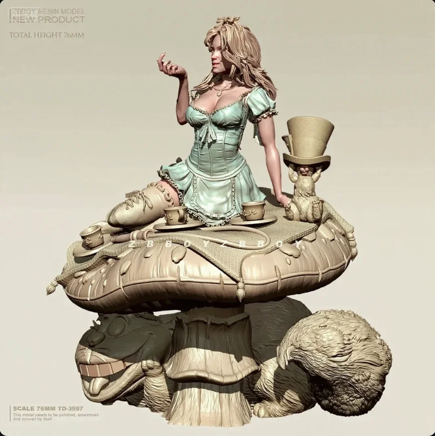 

75mm Resin model kits colorless and self-assembled TD-3597