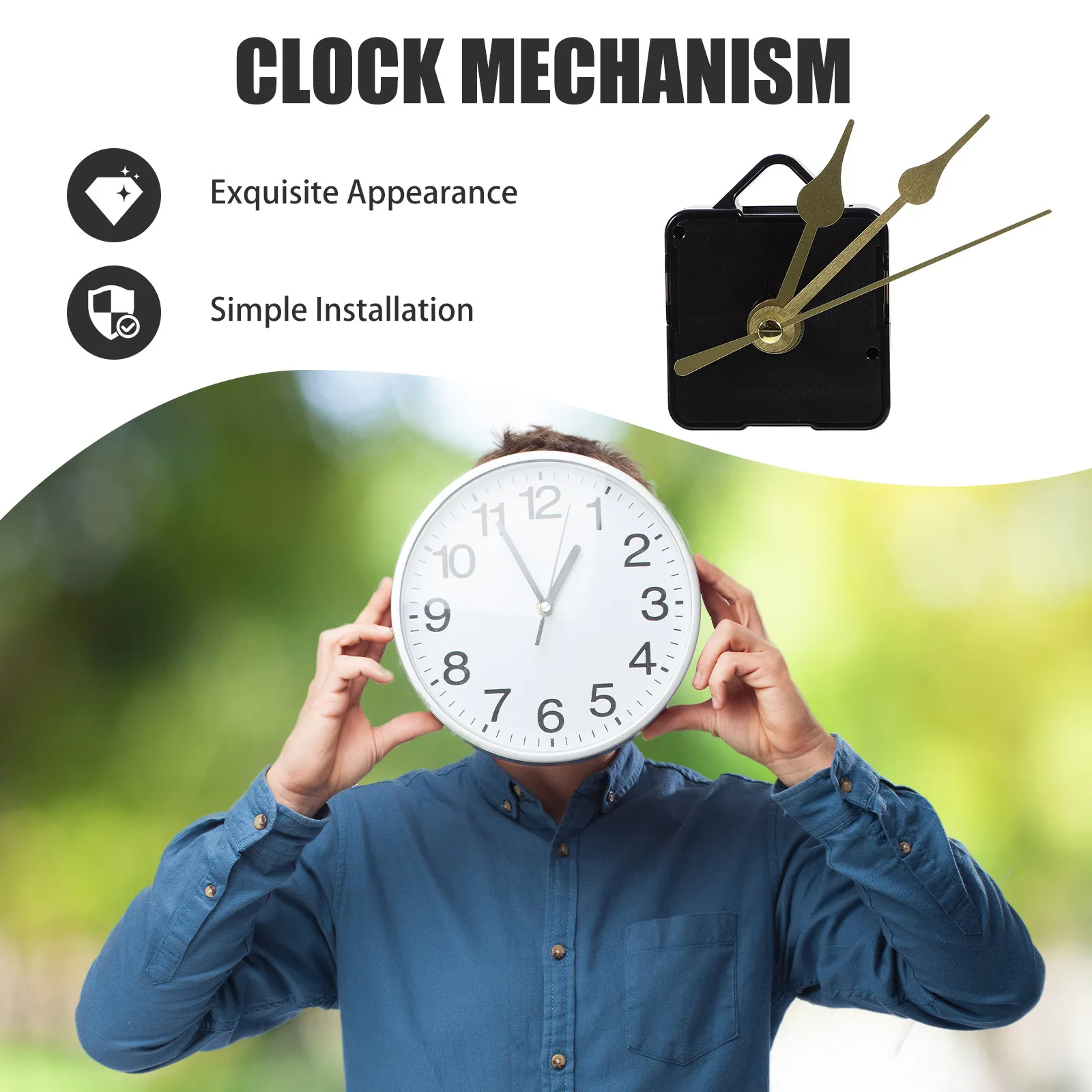 Lightweight Clock Movement with Hands for Wall Clock Repair Replacement DIY Decoration Sturdy Mechanism Compatible with Most