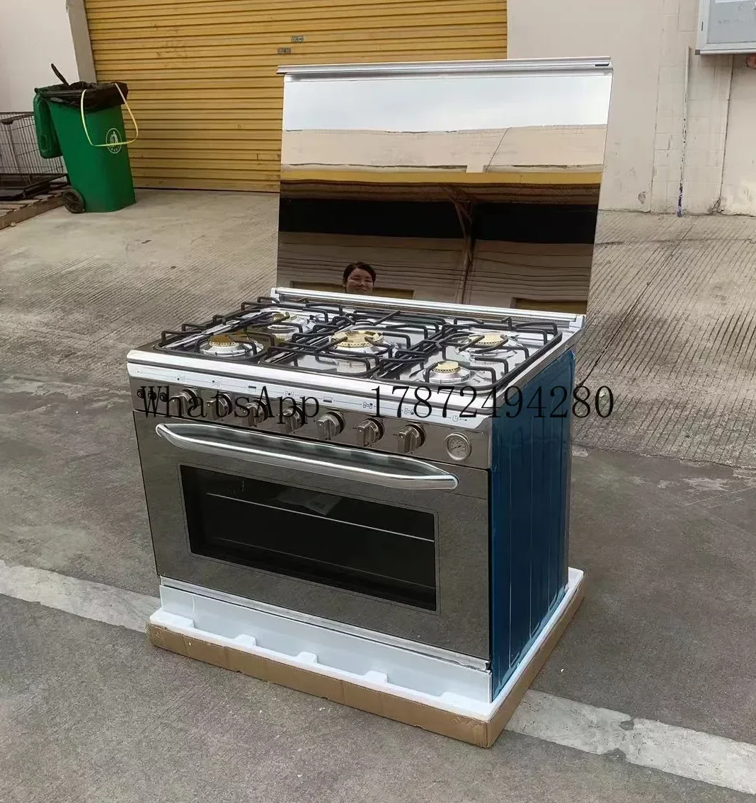 Stainless Steel    burner Oven Combo 4 5 6 Heads    Stove    Furnace  Freestanding Cooker