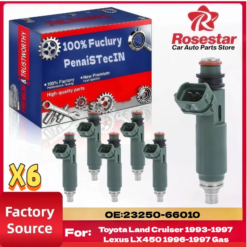 pour-toyota-land-cruiser-lexus-lx450-1993-1997-jeu-d'injecteur-de-carburant-6-pieces-23250-66010