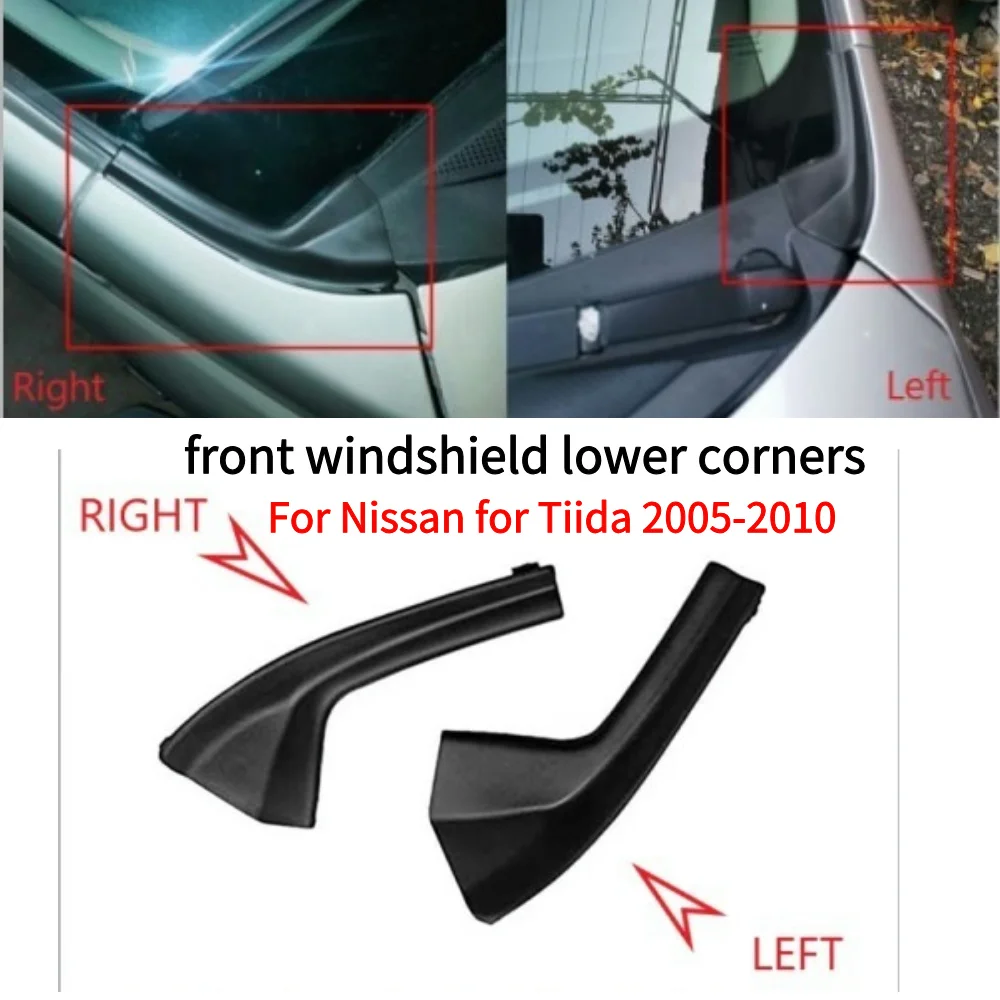 

front windshield lower corners Car Wiper Side Fender Trim Cover Water Deflector Cowl Plate Air Outlet Decoration Cover Strip