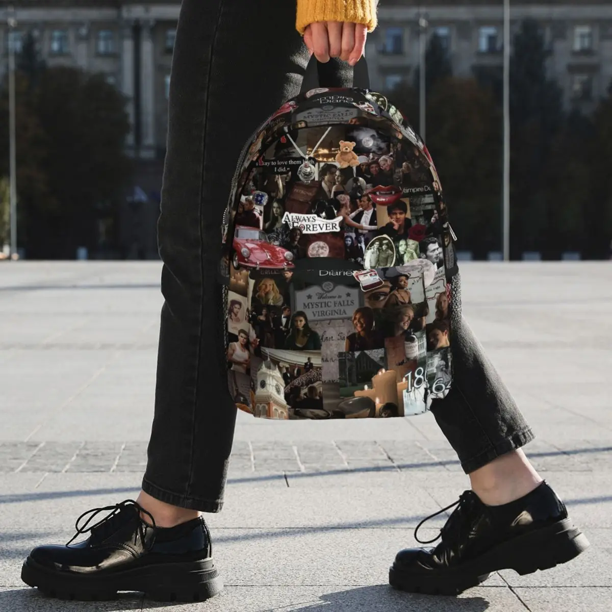 Sac à dos The Vampire Diaries Damon Salvatore, sac scolaire pour étudiants, sac d'école pour enfants, sac à bandoulière pour ordinateur pour hommes et femmes