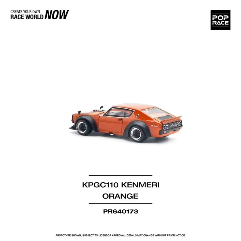 (Pre-order) POP RACE 1:64 SKYLINE GT-R V8 DRIFT (KENMERI) ORANGE Diecast Model Car