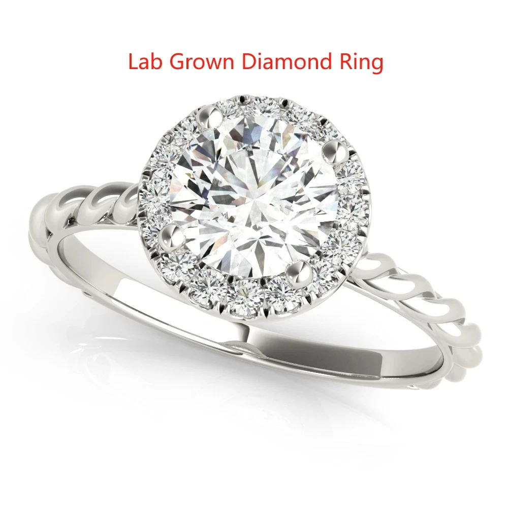 

Кольцо с выращенным в лаборатории бриллиантом, сертификат IGI, 2 карата, круглая огранка, цвет EF, чистота VS-VVS, с ореолом, из платины 950 пробы, для женщин, ювелирное изделие высокого класса