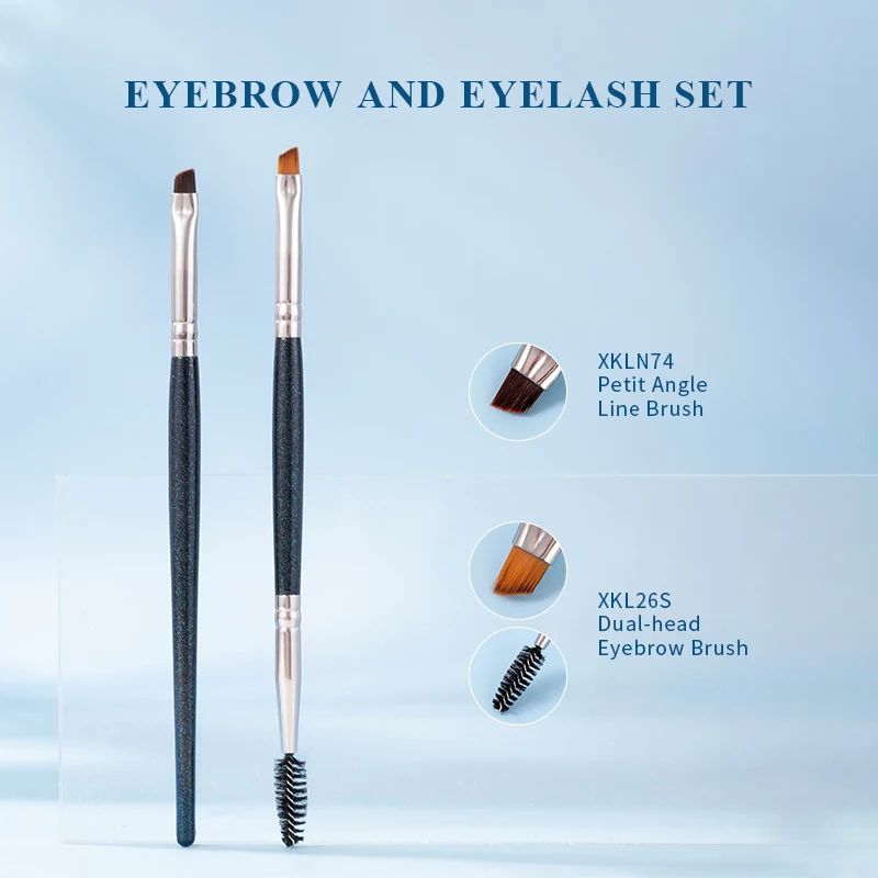 OVW 2PCS Zestaw pędzli do makijażu brwi Pędzel do makijażu eyelinera кисти для макияжа