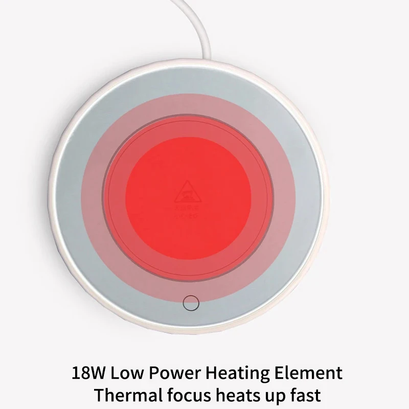 B47B-Coffee Mug Warmer&Cup Warmer For Office Desk Use,Beverage Warmer 18W Cup Heating Mat Electric Tea Warmer EU Plug