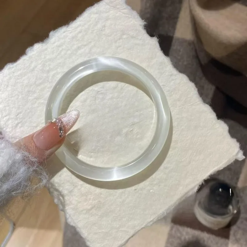 

Браслет High Ice White Moonlight, Женский ледяной кристалл, Легкое роскошное стекло, Прохладный и элитный, Лед через кошачий глаз