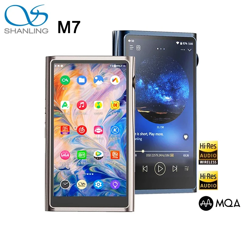 

SHANLING M7 MP3 Player HiFi Portable Music Player Hi-Res Audio MP3 Player Bluetooth ES9038Pro DAC Headphone Amplifier Android 10
