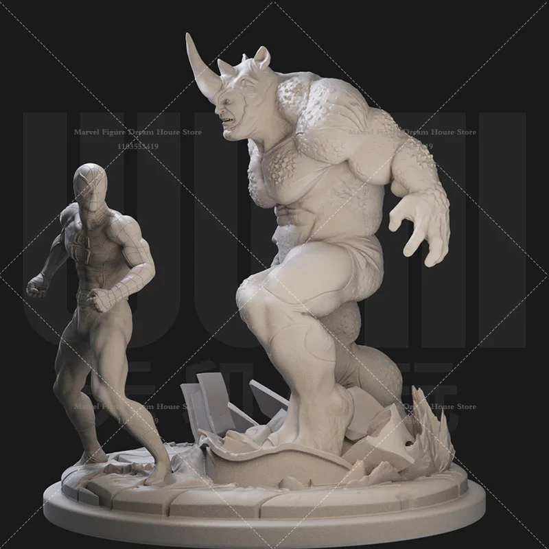 1/24 1/18 Scale Marvel The Amazing Spider-Man VS Rhino Man Aleksei Sytsevich ภาพยนตร์ DIY ประกอบเรซิ่น Un-panited รุ่น