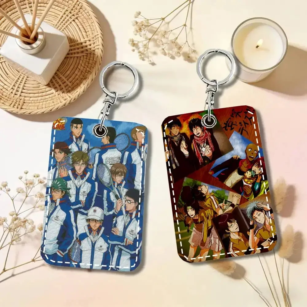 

Echizen Ryoma Prince Of Tennis Trans Arts Card Case Keychain Access Card Bag Key Tag Ring Leather Card Holder Key Ring Access