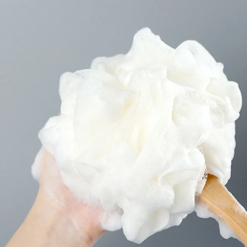 

3pcs Long-Handled Ball Durable Mesh Bathing Tool Sponge Soft Foaming Bathing Tool For Shower Cleaning Dorm Use