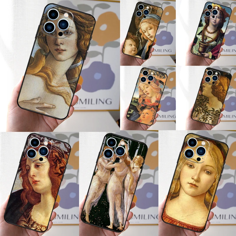 Sandro Botticelli Renaissance Art Phone Case For iPhone 16 15 14 13 12 Mini 11 Pro XS Max XR X 7 8 Plus Back Cover