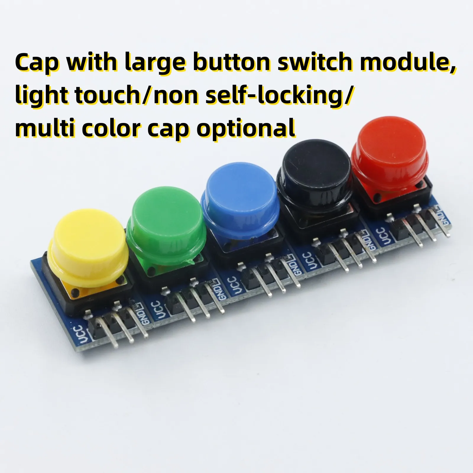 5PCS Cap with large button switch module, light touch/non self-locking/multi color cap optional