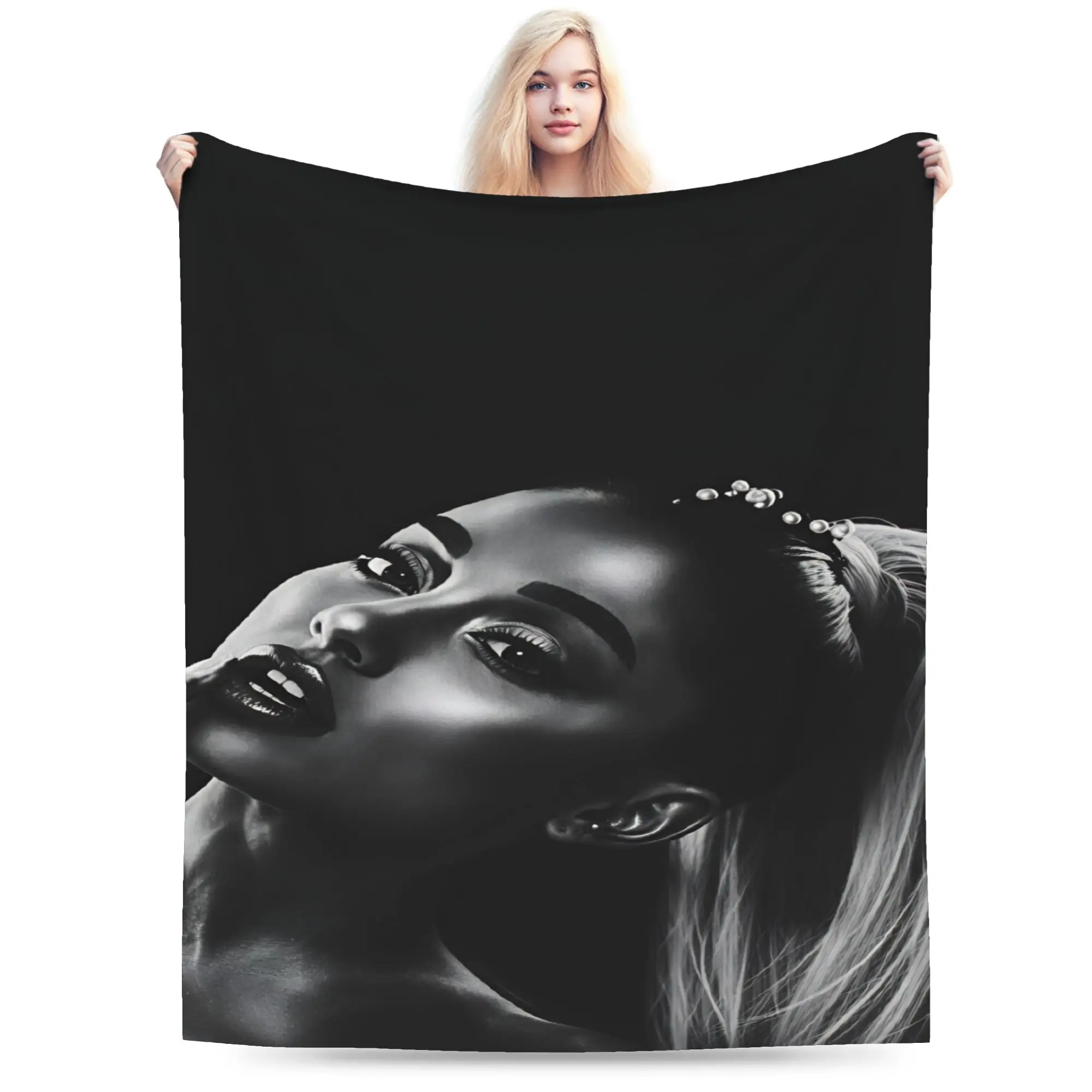 Arianas Grande  Warm Soft Blanket For Bedroom  Graphic Throw Blanket Autumn Plane Travel Flannel Bedspread
