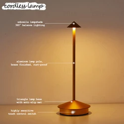 Hotel Rechargeable Table Lamp Creative Dining Touch Led Bar Coffee Pina pro Table Lamp Lampada Da Tavolo CE&Rohs Decorative Lamp