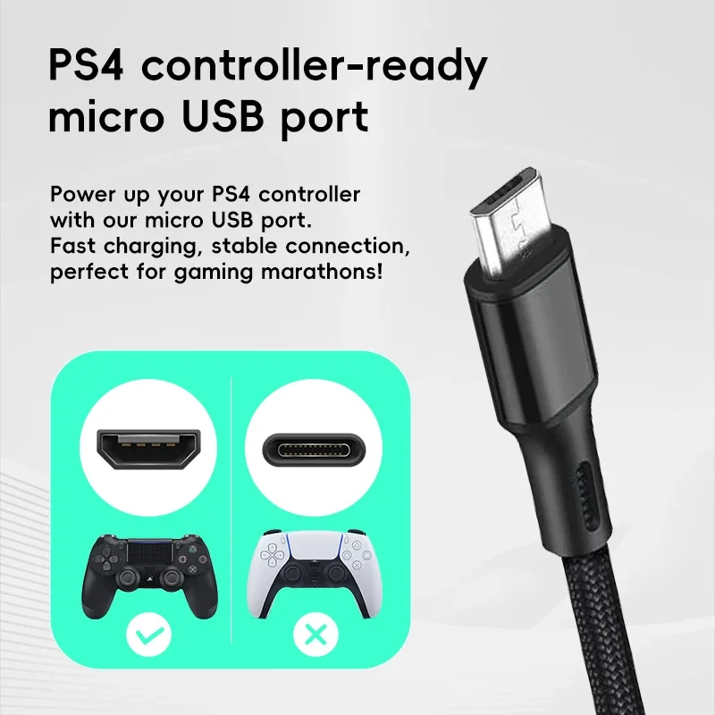 البيانات الضفدع 1/2/3/5/10 قطعة 2 متر 3 متر شحن كابل بيانات ل PS4 تحكم USB كابل الشاحن ل PS4 Gampad عصا التحكم لعبة الملحقات #4