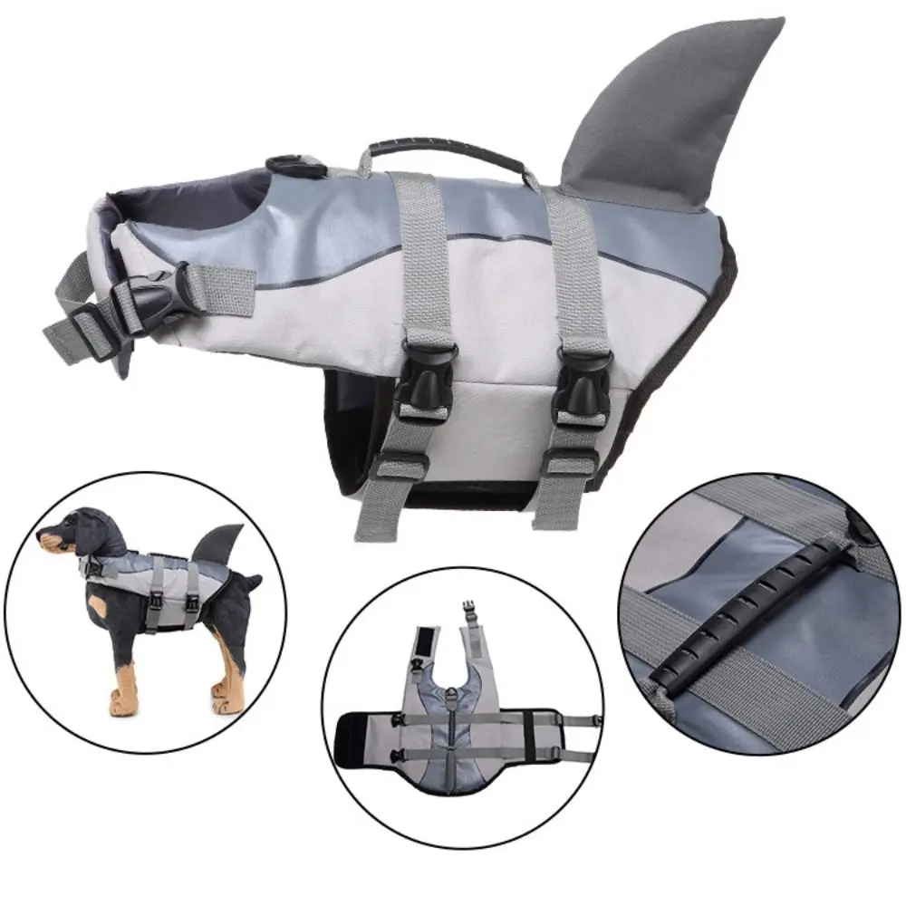 

Funny Adjustable Pet Life Jacket Waterproof Mermaid Shark Shape Puppy Summer Swimwear Breathable Dog Swimming Vest Pool Party