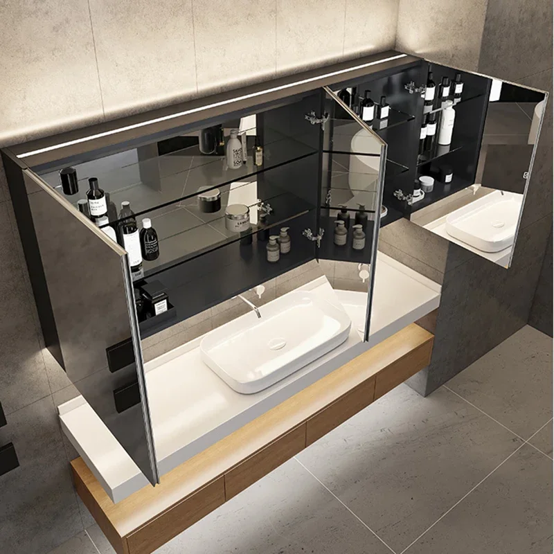 Minimalist Jewelry Mirror Closet Organizer Woman Mini Cosmetic Big Bedroom Furniture Cabinets Storage Espejo De Bolsillo Modern image 3