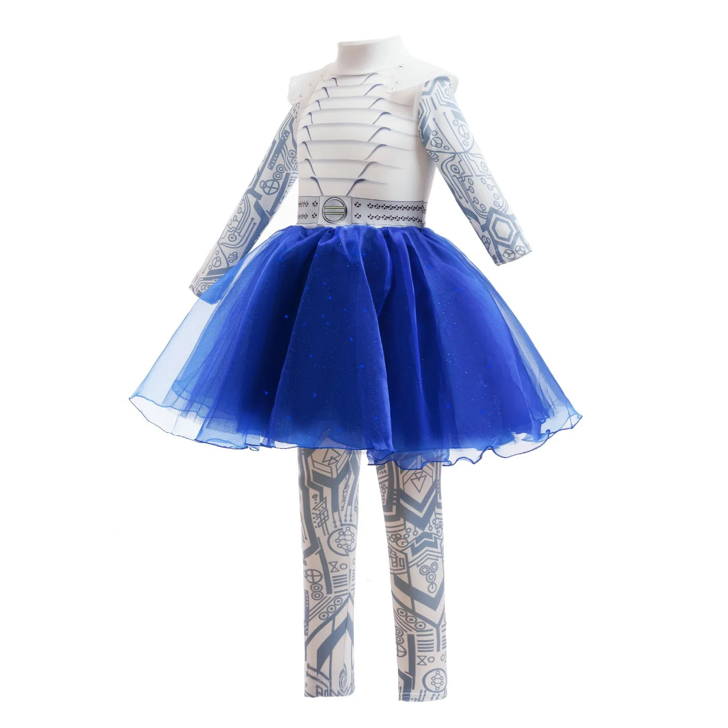 Addison Girls Costume Complete Set Cheerleader Dress with Tutu Skirt + Leggings Halloween Party Outfit Child