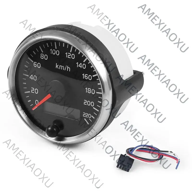 

AMEXIAOXU Car Universal 85Mm Speedometer Odometer Dual Function LCD Panel Modified Car Speedometer 220Km/H