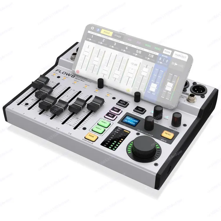 FLOW8 Professional Bluetooth Digital Live Audio Tape Sound Card Mixer with Effects
