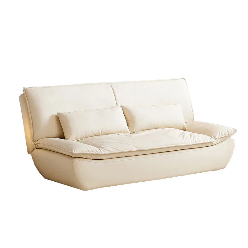 

Winter Bear French Cream Wind Leisure Sofa Foldable Dual-purpose Small Apartment Double Living Room Leather Art Sailing Sofa Bed