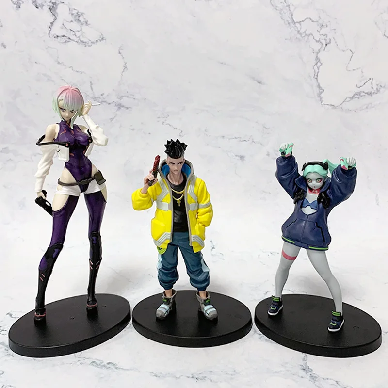 New Anime Game Cyberpunk: Edgerunners DAVID LUCY REBECCA Figure Standing Model Toy Collection Aciton Figure Decoration Kids Gift