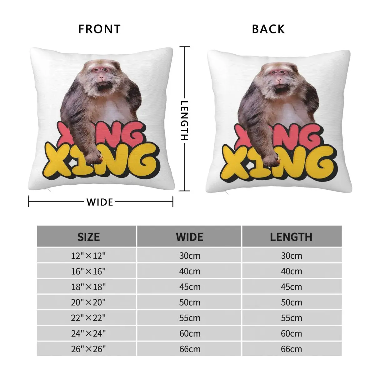 Xing Xing Monkey Pillowcase Polyester Linen Velvet Pattern Zip Decorative Throw Pillow Case Car Cushion Cover