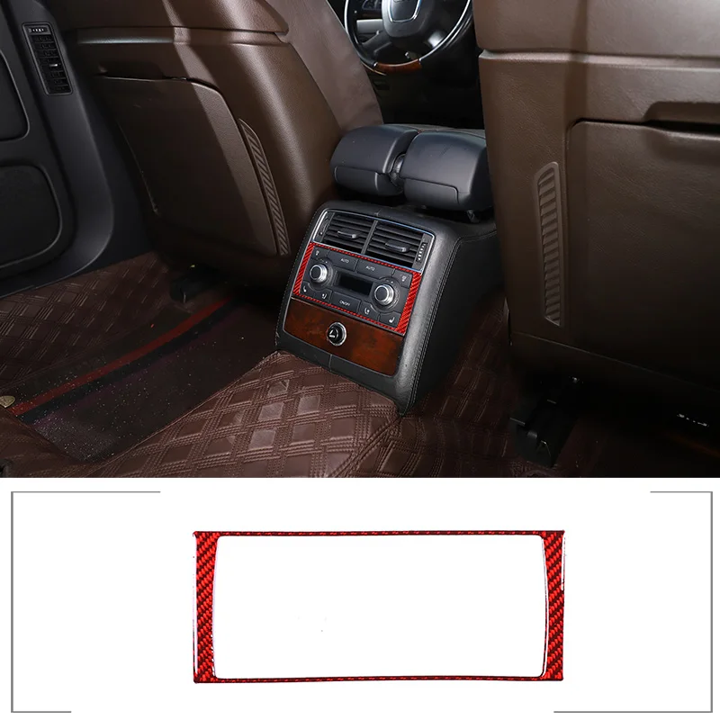 

For Audi A8 D3 2004-2012 Soft Carbon Fiber Rear Air Vent Frame Decorative Sticker Interior Modification Accessories