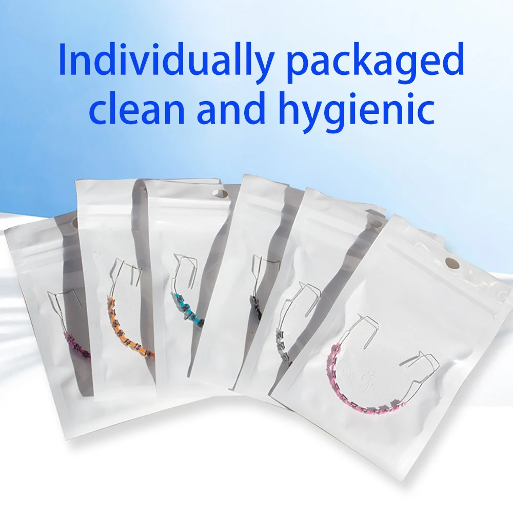 

Colorful Brackets Dental Fake Braces With Hook Temporary Tooth Decoration With Metal Wires Bracket Give a Denture Box as a Gift