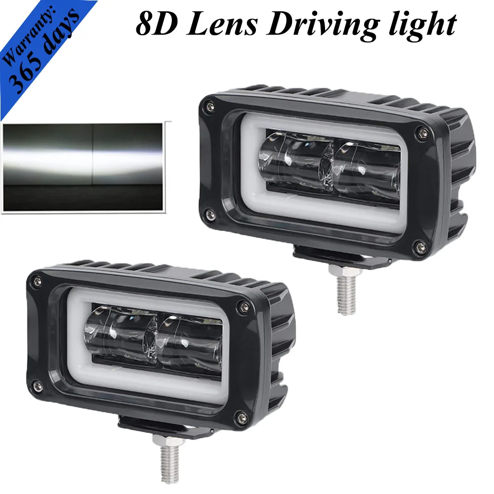 8D LENS 4 INCH LED Driving Light Angel eye led work light Daytime running lights for Offroad SUV UTE Boat UTV 4x4 Off Road Tract