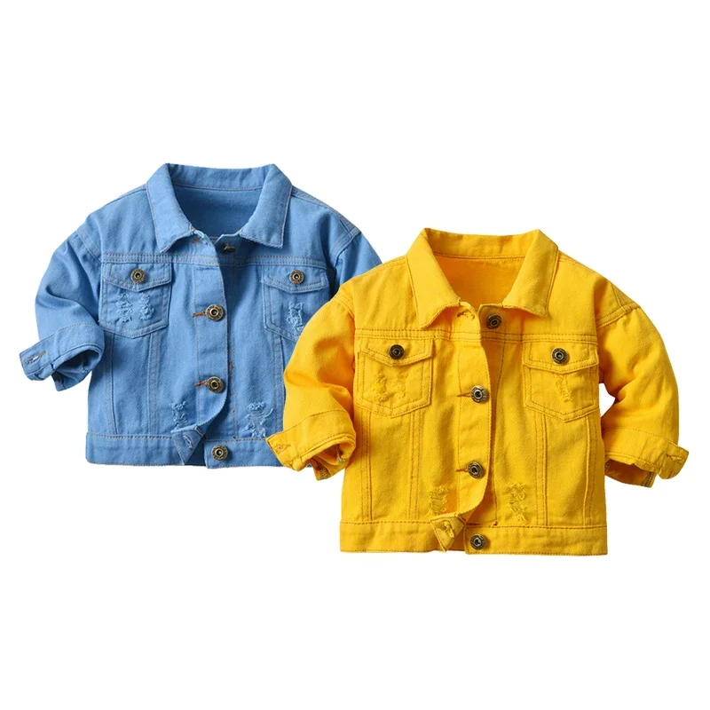 

Spring Autumn Kids Jean Coat For Girls Princess Outerwear Birthday Gifts New Children Clothing 1-6 Years Baby Boys Denim Jacket
