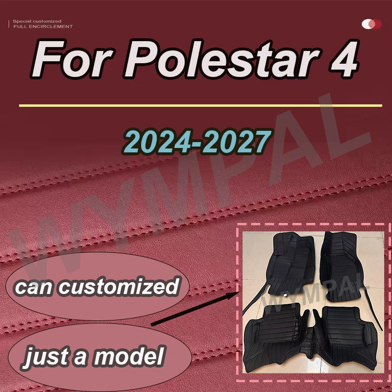 

LUXURY Car Floor Mats For Polestar 4 2024 2025 2026 2027 Leather Luxury Mat Rugs Carpet Full Set Auto Interior Part Accessories