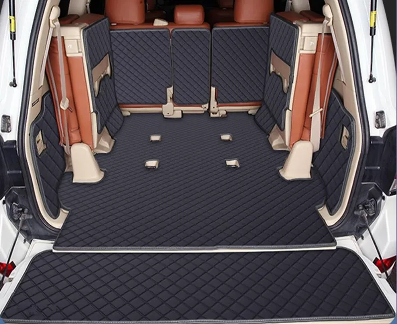 

Best quality! Full set car trunk mats + Back door mat for Toyota Land Cruiser 200 2021-2007 7 seats cargo liner mat boot carpets
