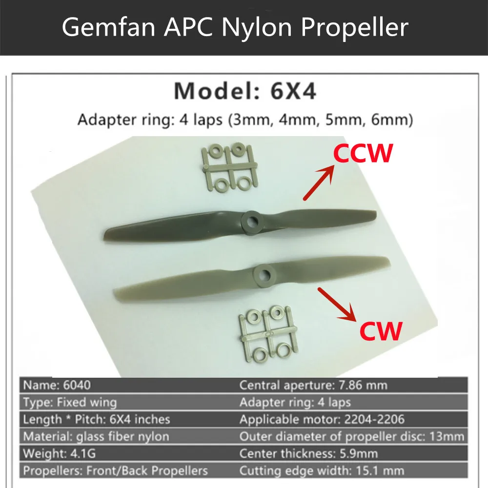 20 pz/lotto 6 pollici 6x4 6x5.5 6040 6055 CW CCW Nylon elica elettrica Gemfan elica per RC aeroplano aliante aerei eliche