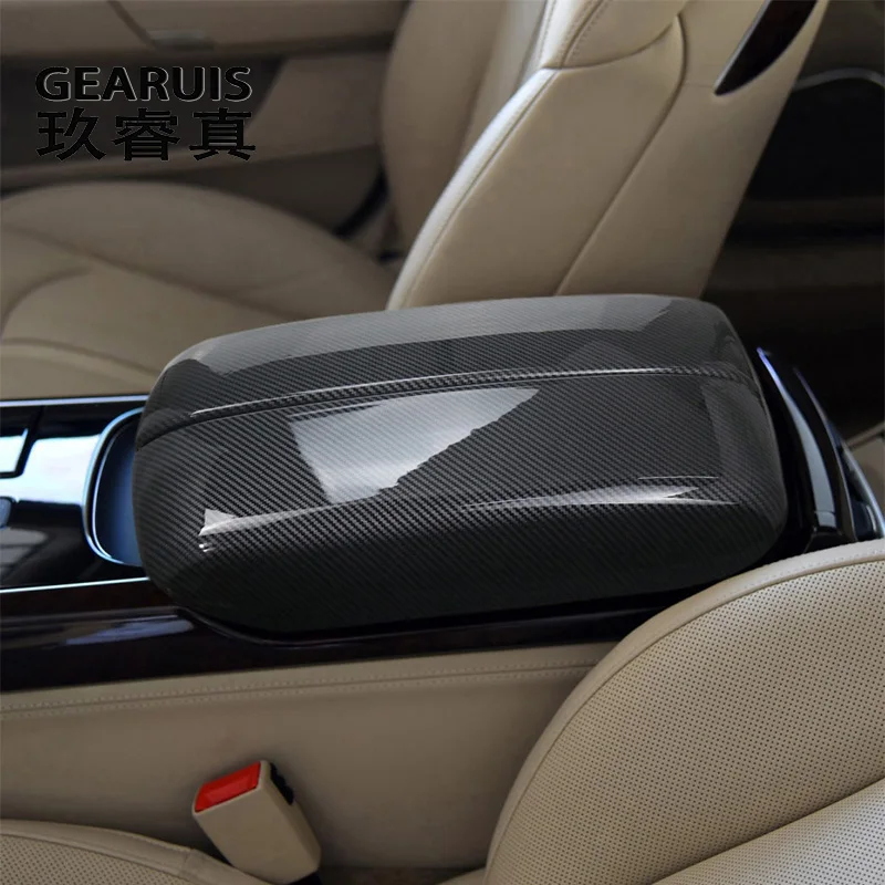 

Car Center Console Tidying Armrest Box Panel decoration Cover Stickers For Audi A8 D4 4H 2011-2017 Carbon fiber Auto Accessories