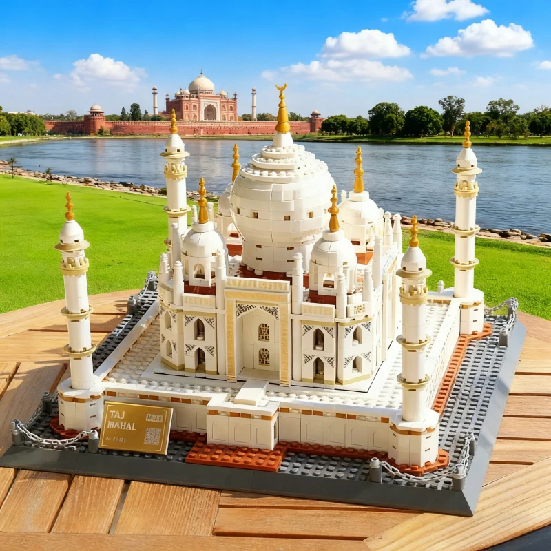 Grande arquitetônico taj mahal blocos de construção conjunto mundo criativo palácio renomunido modelo montar tijolos brinquedo para crianças meninos presente