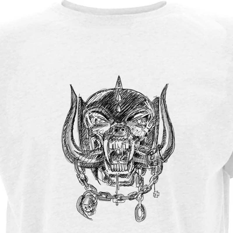 Snaggletooth – Motor.head,Rock_00000847- Camisetas con estampado dibujado a mano tanto para hombres como para mujeres en verano 2025 nueva camiseta
